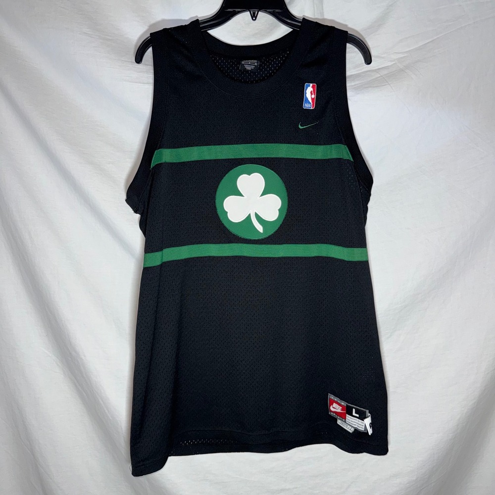 Nike NBA Boston Celtics Paul Pierce 34 Jersey Black Green Large Vintage Y2K